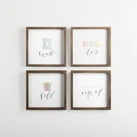 Wash Dry Fold Wall Plaques, Set of 4