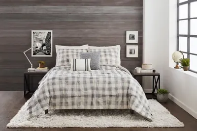 Gray Buffalo Check 5-pc. Queen Comforter Set