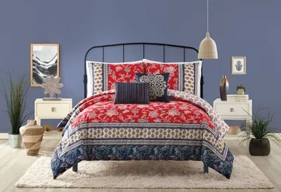 Red Navy Marbella Queen 5-pc. Comforter Set