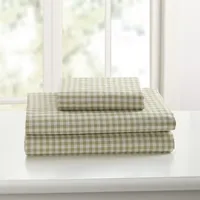 Green Gingham 4-pc. Queen Sheet Set