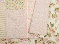 Yellow and Pink Patchwork Blooms Full/Queen Quilt