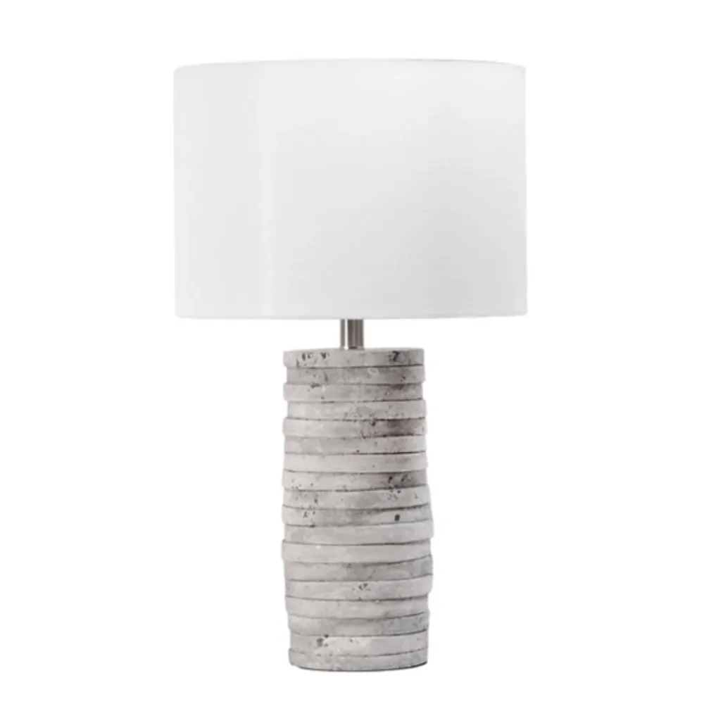 Gray Layered Cylinder Table Lamp