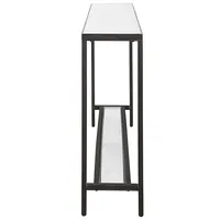 Black Metal Glass Top Console Table