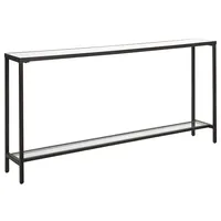 Black Metal Glass Top Console Table