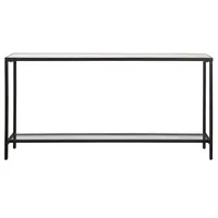 Black Metal Glass Top Console Table