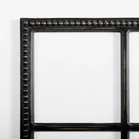 Black Wood Beaded 6-Pane Window Wall Plaque