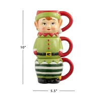 Elf Christmas Mugs, Set of 3