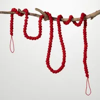 Red Wool Ball Tree Garland