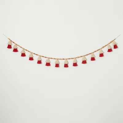 Red and Ivory Tassel Garland