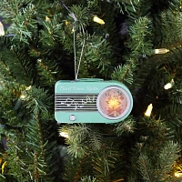 Teal Mini Radio LED Christmas Ornament