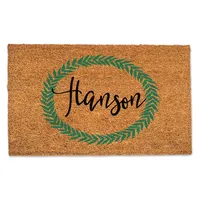 Personalized Leaf Wreath Coir Doormat