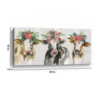 Christmas Cow Lineup Canvas Art Print