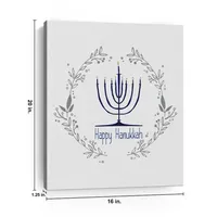 Happy Hanukkah Menorah Canvas Art Print