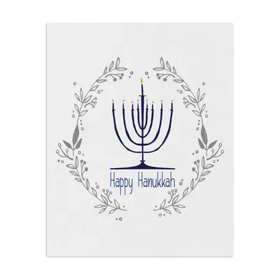 Happy Hanukkah Menorah Canvas Art Print