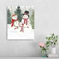 Snow Family in Forest Canvas Art Print