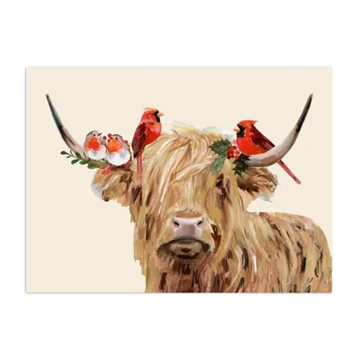 Holiday Cow Canvas Art Print