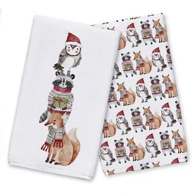 Woodland Creatures Kitchen Towels, Set of 2