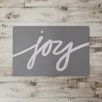 Gray Cursive Joy Kitchen Mat