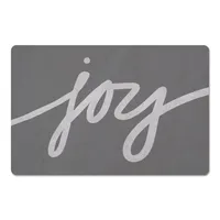 Gray Cursive Joy Kitchen Mat