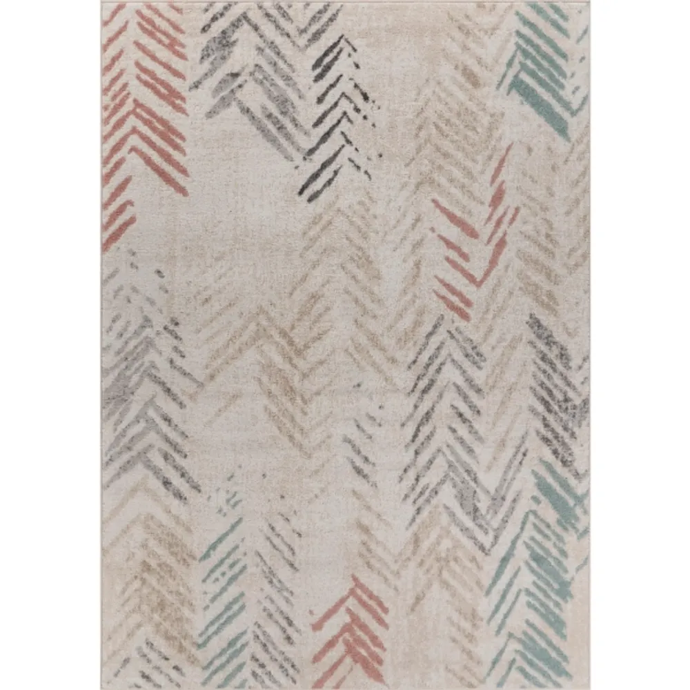 Teal and Pink Arrows Area Rug, 5x7