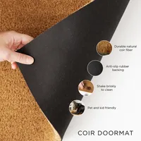 Not Home Without a Dog Coir Doormat