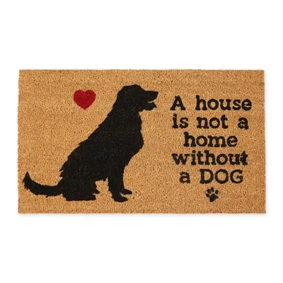 Not Home Without a Dog Coir Doormat