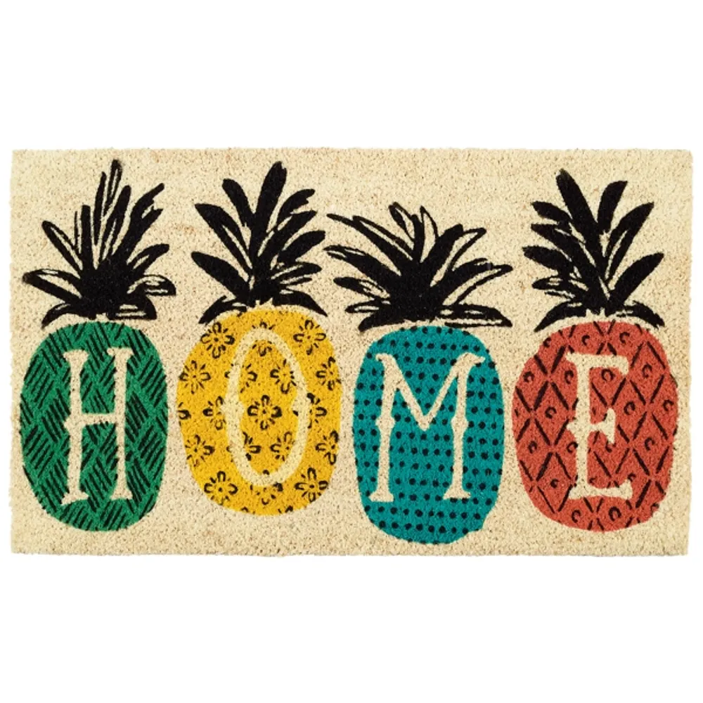 Patterned Pineapples Home Coir Doormat