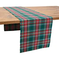 Green Red Jewel Plaid Christmas Table Runner