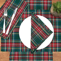 Green Red Jewel Plaid Christmas Table Runner