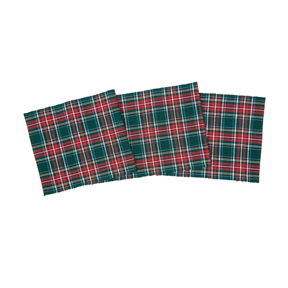 Green Red Jewel Plaid Christmas Table Runner