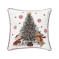 Dogs Around Christmas Tree Throw Pillow