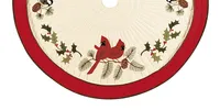 Cardinals and Holly Christmas Tree Skirt