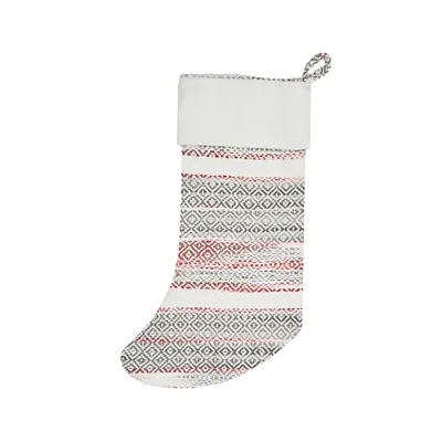 Green & Red Patterned Stripe II Stocking
