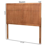 Ash Walnut Wood Panel Queen Headboard