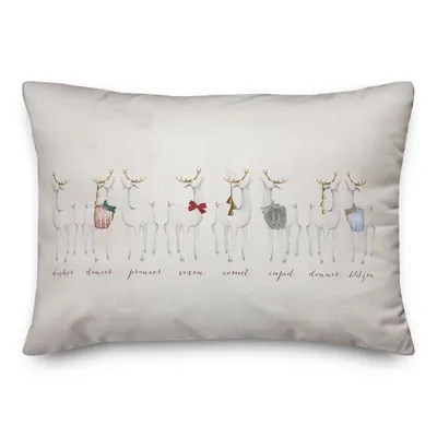 Reindeer Lineup Christmas Pillow