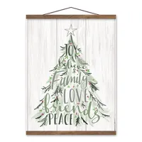 Christmas Words on Tree Hanging Canvas Art Print