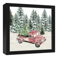 Snowy Vintage Truck Christmas Wall Plaque