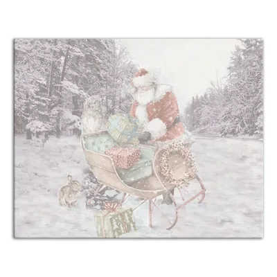 Snowy Sleigh Christmas Canvas Art Print