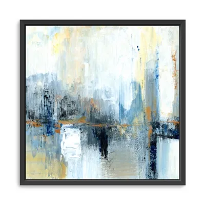 Sweeping the City Framed Canvas Art Print