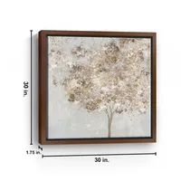 Gold Shimmering Tree Framed Canvas Art Print