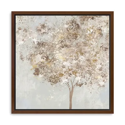 Gold Shimmering Tree Framed Canvas Art Print
