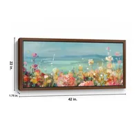 Coastal Dahlias Framed Giclee Canvas Art Print