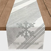 Personalized Gray Snowflake Table Runner, 90 in.