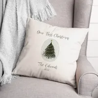 Personalized Our First Christmas Pillow