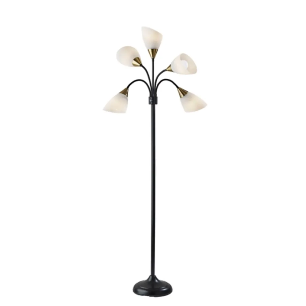 Black 5-Light Adjustable Tree Floor Lamp