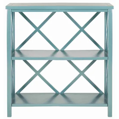 Turquoise Trellis Pine Wood Bookshelf