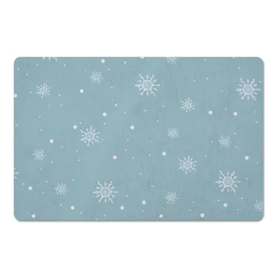 Blue Snowflakes Christmas Kitchen Mat