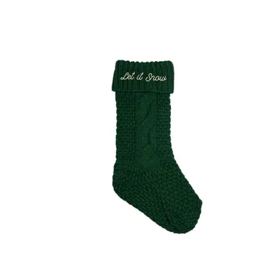 Let it Snow Cable Knit Stocking