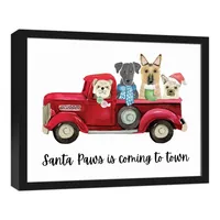 Santa Paws is Coming to Town Canvas Wall Plaque