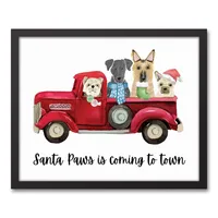Santa Paws is Coming to Town Canvas Wall Plaque